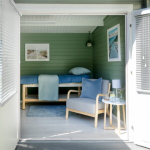 A photo of the treatment room from the garden.